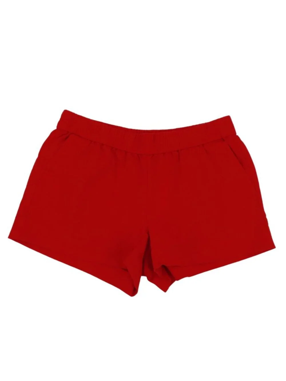 J Crew Women 6 Red Orange Pull On Shorts Pockets All Cotton Stretch Waistband